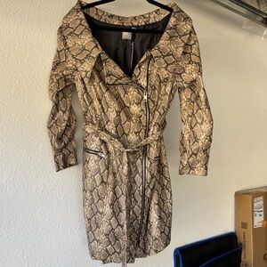 ASOS Curve Beige Snake Print Asymmetrical Dress